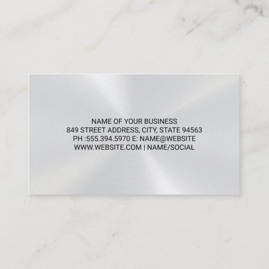 Kaarslogo | Metalen achtergrond Visitekaartje (Achterkant)