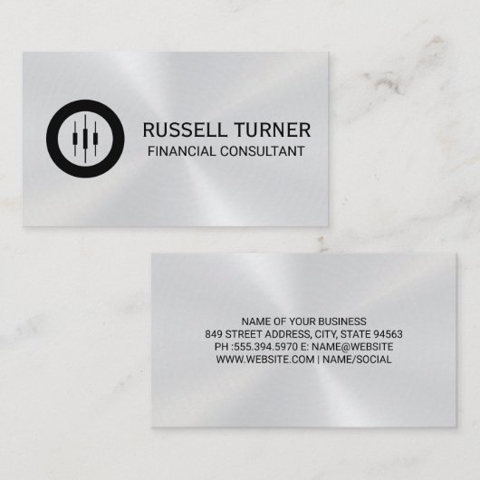 Kaarslogo | Metalen achtergrond Visitekaartje (Voorkant / Achterkant)