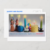 Kaarsvakantie kaart Kerst Chanoeka Thanksgiving (Voorkant / Achterkant)