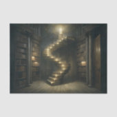 Kaarsverlichte bibliotheek trap decoupage tissuepapier (Voorkant)