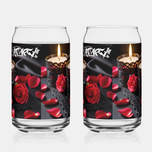 Kaarsverlichte Romance Drinkware Set Blikvorm Glas (Links)