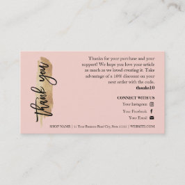 Kaarsverzorging Gouden Glitter Chic Script Bedankk Visitekaartje