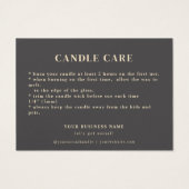Kaarsverzorging instructies Verpakking Dank u kaar Visitekaartje (Achterkant)