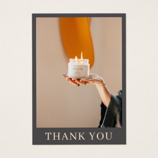 Kaarsverzorging instructies Verpakking Dank u kaar Visitekaartje (Voorkant)