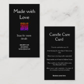 Kaarsverzorging instructies Wax smelt voeg een r c Informatiekaartje (Voorkant / Achterkant)