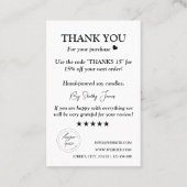 Kaarsverzorging Zwart & Wit | Aangepaste Logo Beda Visitekaartje (Achterkant)