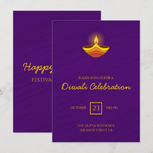 Kaarsvlam op Paarse achtergrond Kaart