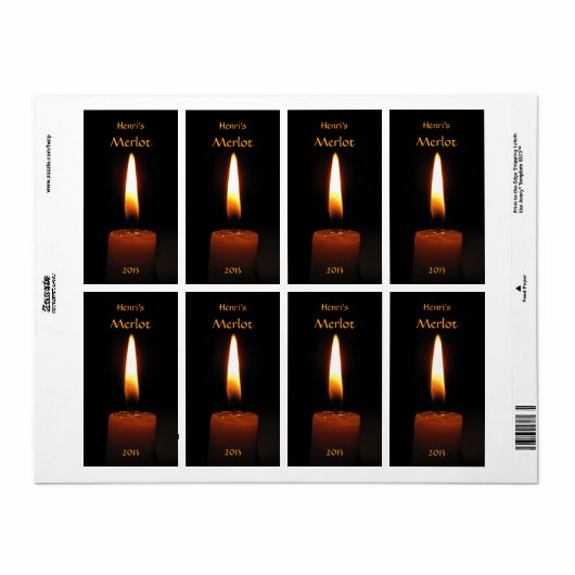Kaarsvlam Wijnetiket Etiket (Full Sheet)