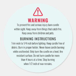 Kaarswaarschuwing en brandinstructies Label
