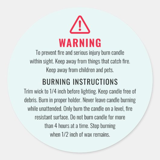 Kaarswaarschuwing en brandinstructies Label (Voorkant)