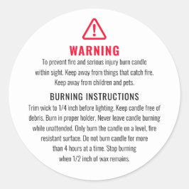 Kaarswaarschuwing en brandinstructies Label