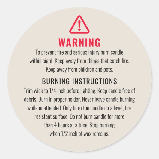 Kaarswaarschuwing en brandinstructies Label (Voorkant)