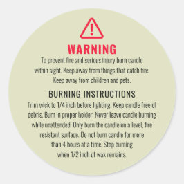 Kaarswaarschuwing en brandinstructies Label