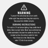Kaarswaarschuwing en brandinstructies Label (Voorkant)