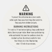 Kaarswaarschuwing en brandinstructies Label (Voorkant)