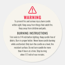 Kaarswaarschuwing en brandinstructies Label