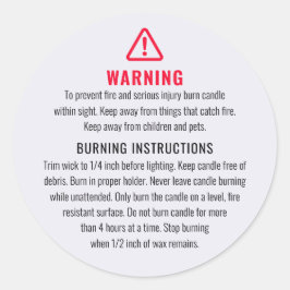 Kaarswaarschuwing en brandinstructies Label