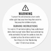 Kaarswaarschuwing en brandinstructies Label (Voorkant)