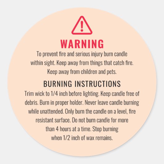 Kaarswaarschuwing en brandinstructies Label (Voorkant)