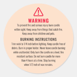 Kaarswaarschuwing en brandinstructies Label