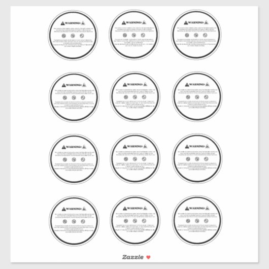 Kaarswaarschuwingslabel generiek sticker (Vel)