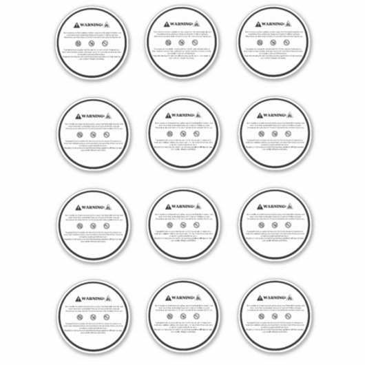 Kaarswaarschuwingslabel generiek sticker (Voorkant)