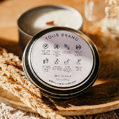 Kaarswaarschuwingslabel Kaarsverzorging Instructie Ronde Sticker