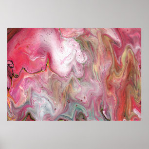Kaarszacht roze groen Abstract Poster Print