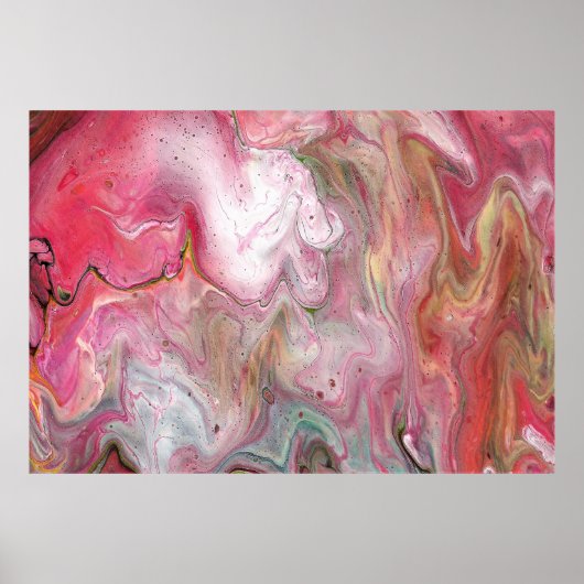Kaarszacht roze groen Abstract Poster Print (Voorkant)