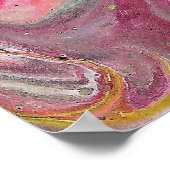 Kaarszacht roze groen Abstract Poster Print (Hoek)