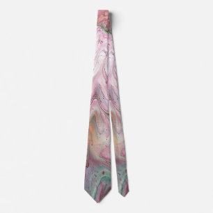 Kaarszacht roze groen Abstract Stropdas