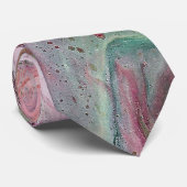 Kaarszacht roze groen Abstract Stropdas (Opgerold)