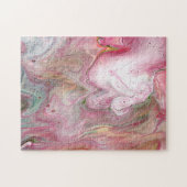 Kaarszacht roze groen Abstracte puzzel (Horizontaal)