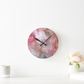 Kaarszachte roze groene Abstracte wandklok (Huis)