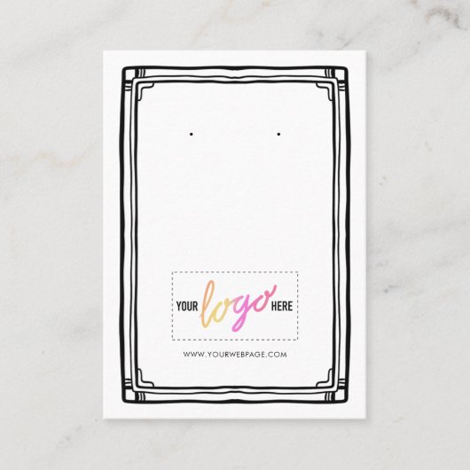 Kaart 06 met Logo handgetekende Lijst oorringen we Visitekaartje (Voorkant)