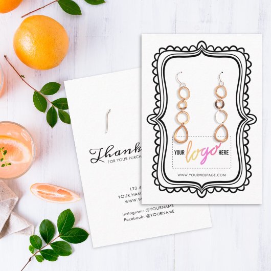 Kaart 07 met Logo handgetekende Lijst oorringen we Visitekaartje