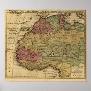 kaart 1742 Noord-Afrika Poster