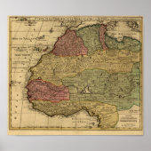  kaart 1742 Noord-Afrika Poster (Voorkant)