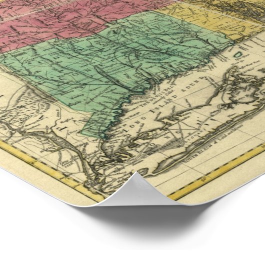  kaart 1777 New England Poster (Hoek)