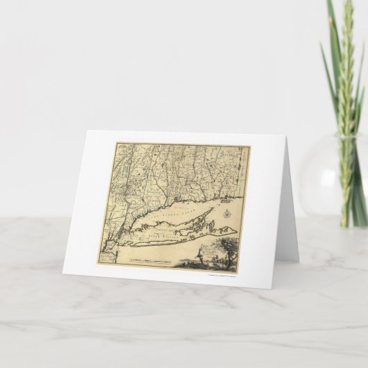 Kaart 1780 van Long Island en van Connecticut (Voorkant)