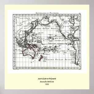  kaart 1806 - Australasie en polynesie Poster