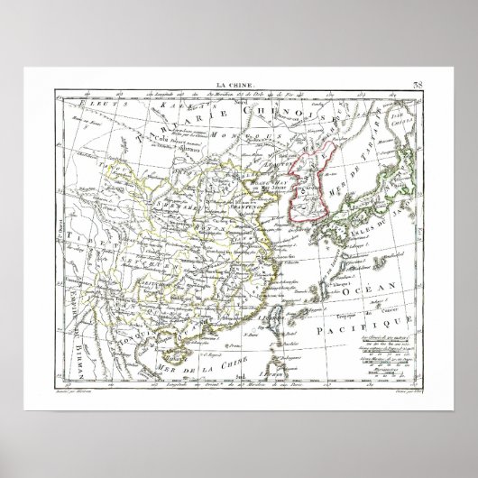 Kaart 1806 - La Chine Poster (Voorkant)