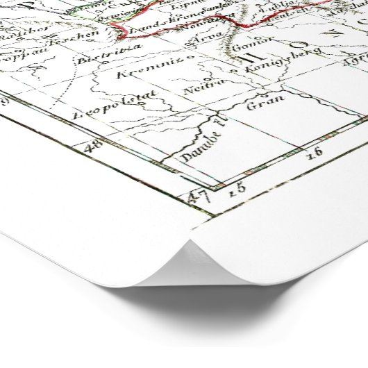 Kaart 1806 - La Pologne Poster (Hoek)