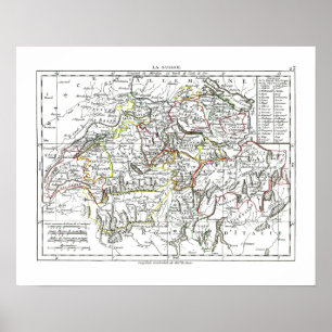 Kaart 1806 - La Suisse Poster