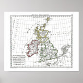 Kaart 1806 - Les Isles Britanniques Poster (Voorkant)