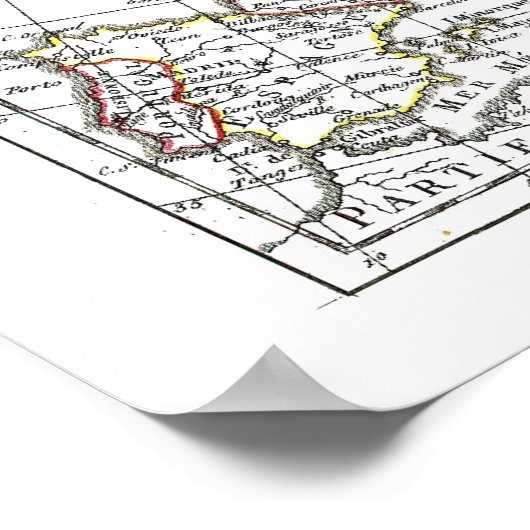 Kaart 1806 - L'Europa Poster (Hoek)