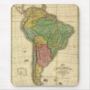 kaart 1826 Zuid-Amerika van Anthony Finley Muismat