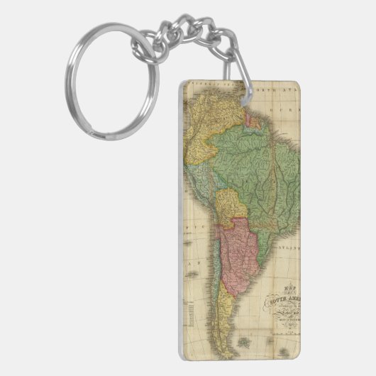  kaart 1826 Zuid-Amerika van Anthony Finley Sleutelhanger (Voorkant Links)