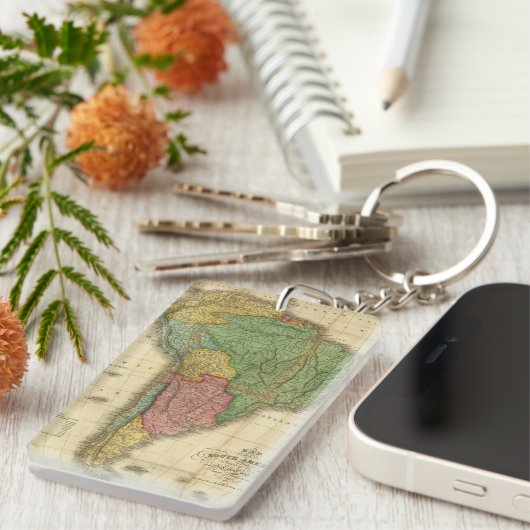  kaart 1826 Zuid-Amerika van Anthony Finley Sleutelhanger (Voorkant Rechts)