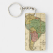  kaart 1826 Zuid-Amerika van Anthony Finley Sleutelhanger (Voorkant)